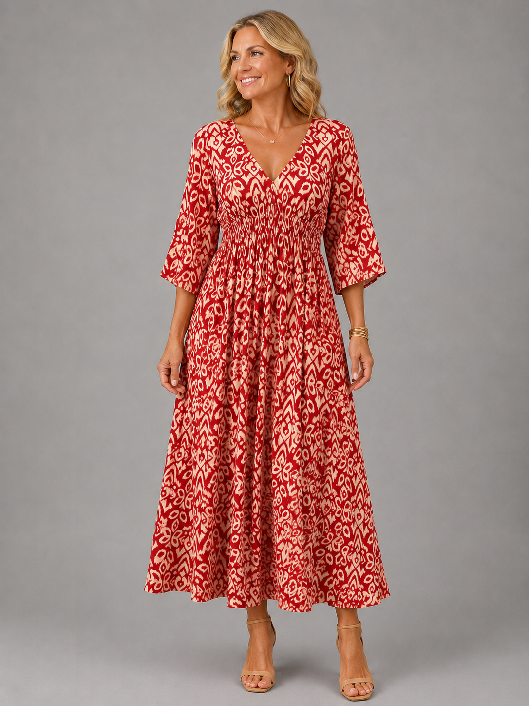 Dames Elegante Luchtige Bohemian Midi Jurk