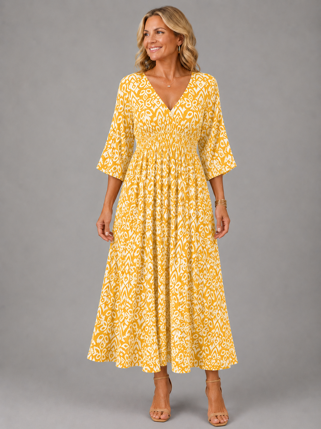 Dames Elegante Luchtige Bohemian Midi Jurk