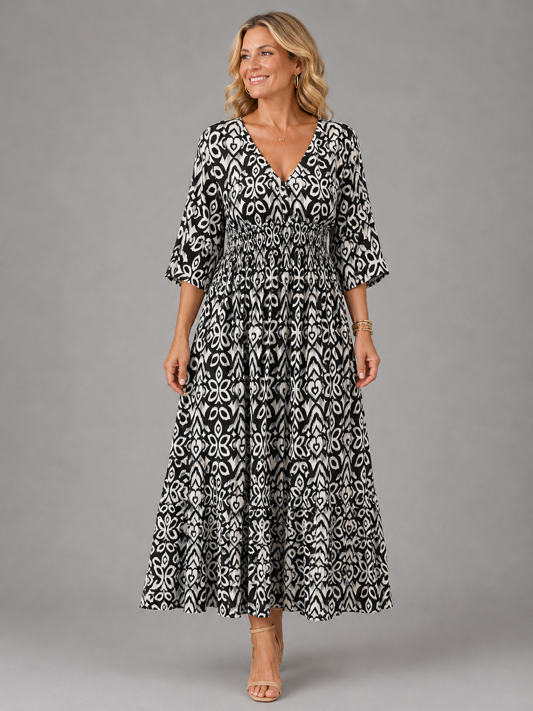Dames Elegante Luchtige Bohemian Midi Jurk