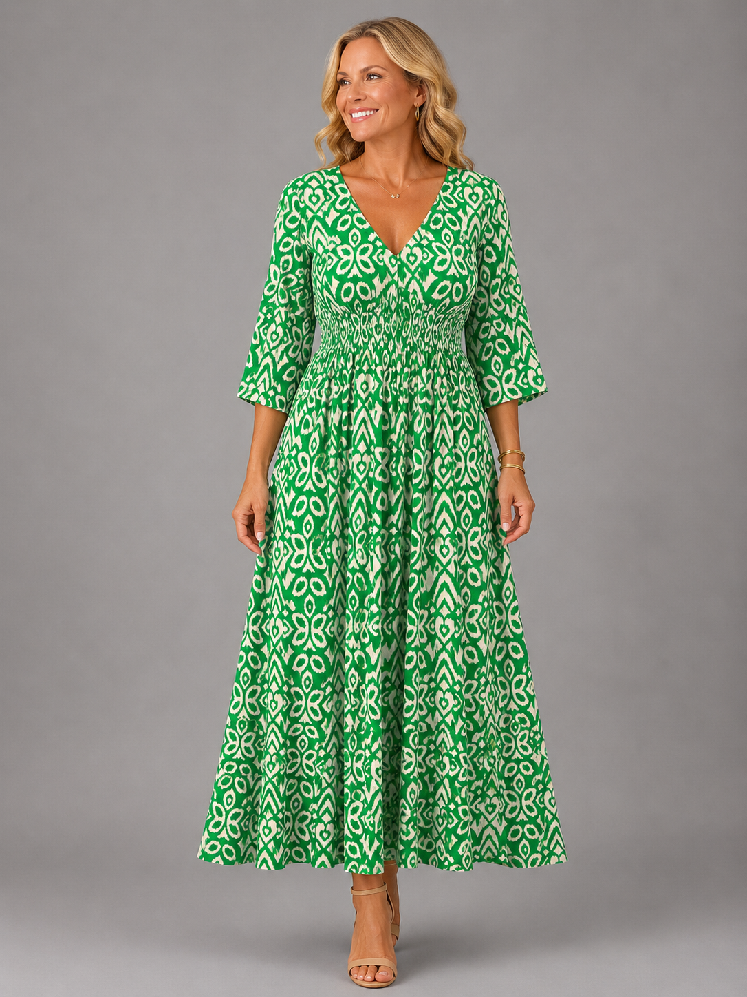 Dames Elegante Luchtige Bohemian Midi Jurk