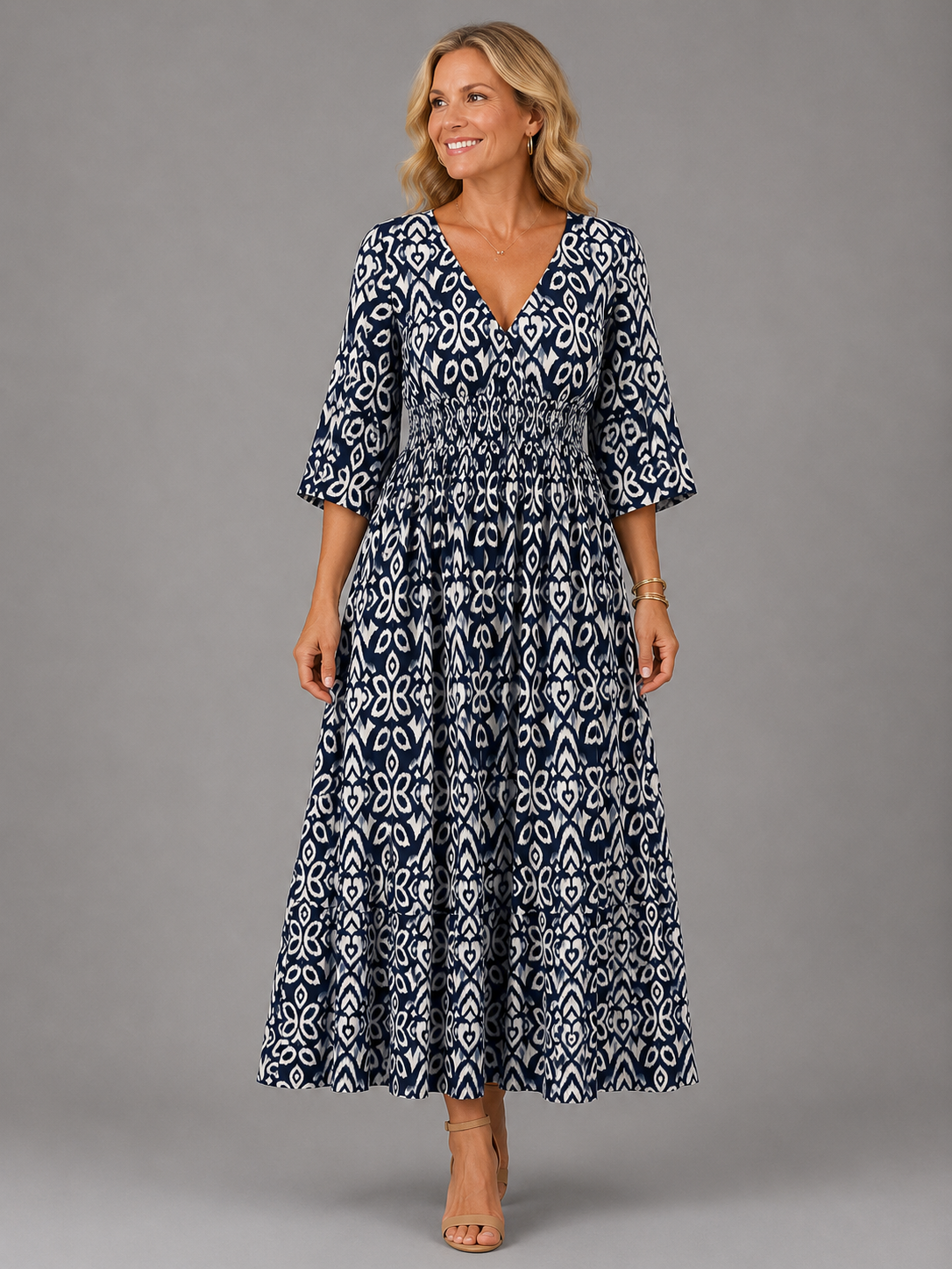 Dames Elegante Luchtige Bohemian Midi Jurk