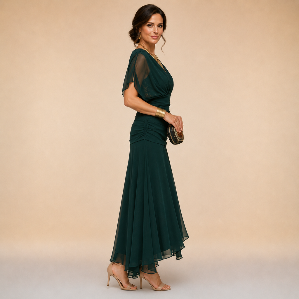 Poppy & Mae Emma Elegante Maxi Feestjurk met V-hals
