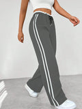 Japanse High-Waist Wide-Leg Broek Losvallende Rechte Pasvorm