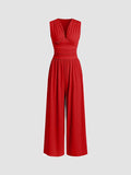 Charity Elegante Mouwloze Jumpsuit met Wijde Pijpen voor Dames
