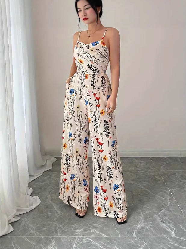 Jumpsuit met Bloemenprint Strapless Sexy Slimming Overall Zomer