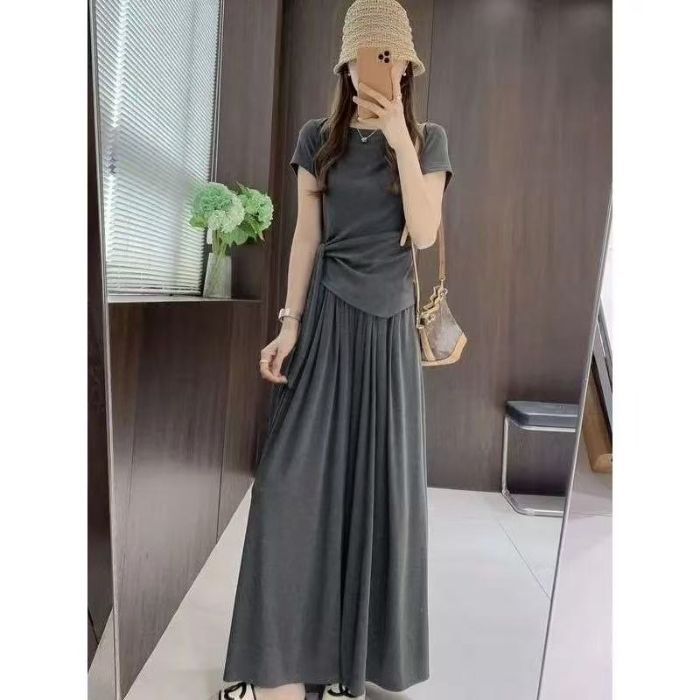 Dames Zomer Outfit Set Off-Shoulder Top En Wijde Broek
