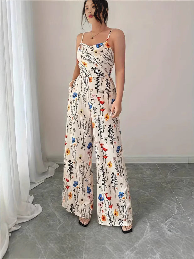Jumpsuit met Bloemenprint Strapless Sexy Slimming Overall Zomer