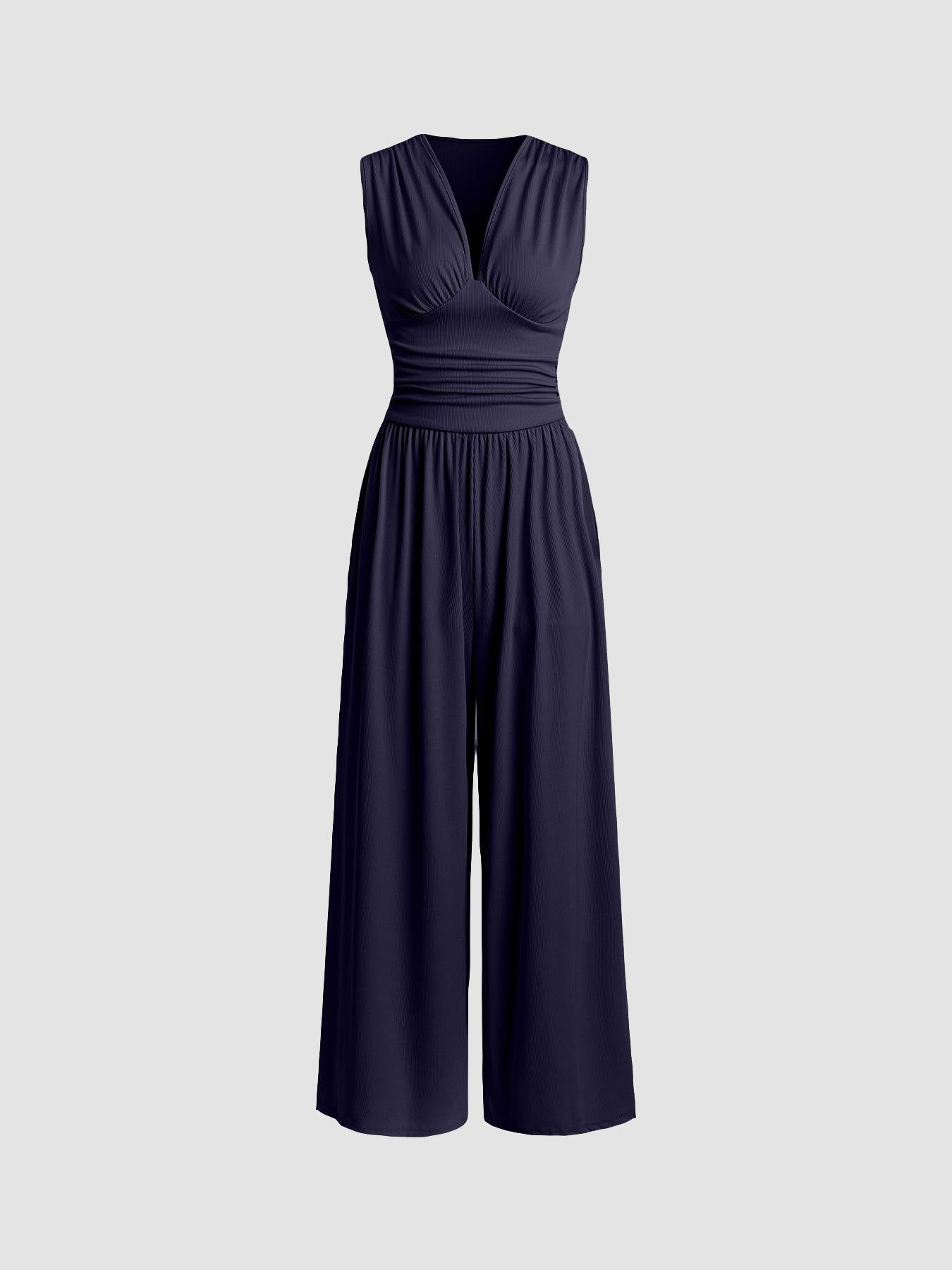 Charity Elegante Mouwloze Jumpsuit met Wijde Pijpen voor Dames