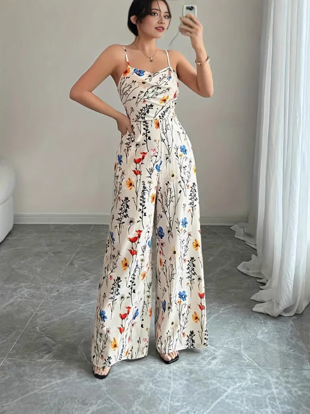 Jumpsuit met Bloemenprint Strapless Sexy Slimming Overall Zomer