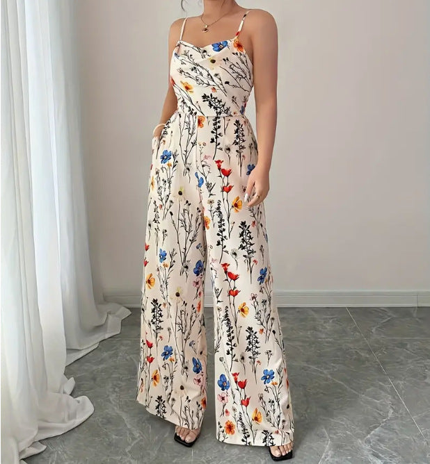 Jumpsuit met Bloemenprint Strapless Sexy Slimming Overall Zomer