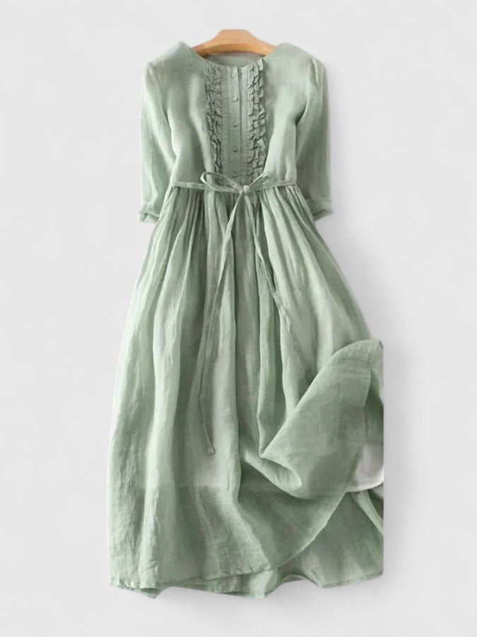 Dames Elegante Soepelvallende Lente Midi Jurk