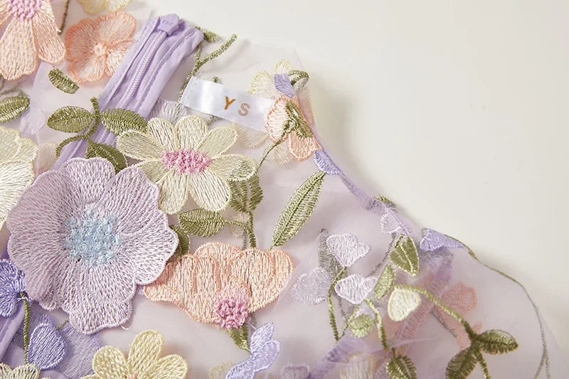 Elegante Geborduurde Fishtail Jurk met 3D Bloemen voor Dames