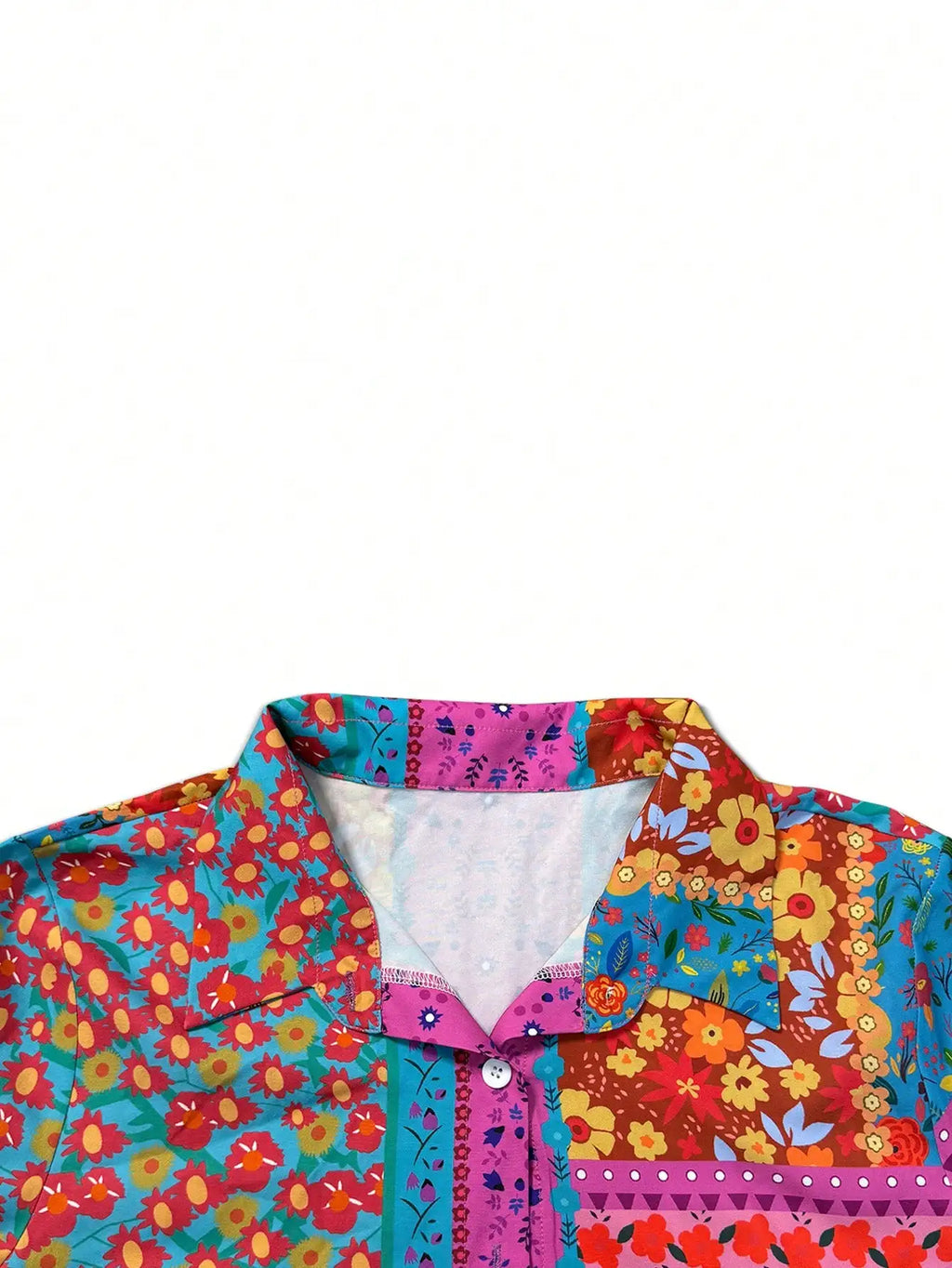 Bohemian Damesoverhemd met Geometrische Paardenprint en Lange Mouwen
