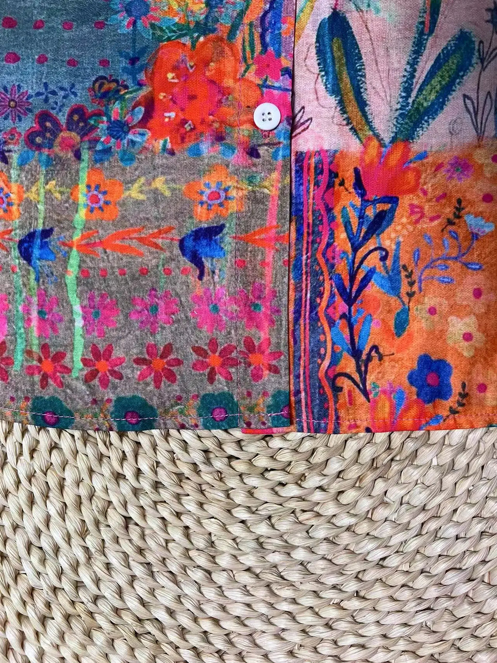 Retro Bohemian Dameshemd met Lange Mouwen en Bloemenprint