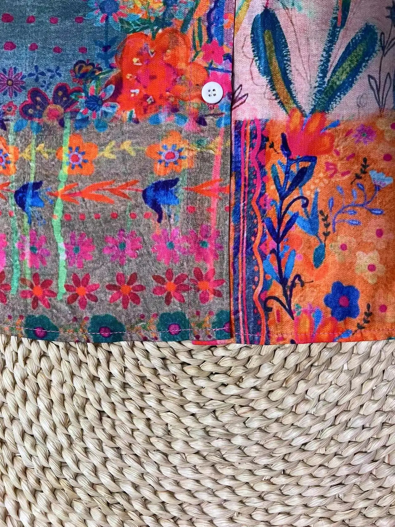 Retro Bohemian Dameshemd met Lange Mouwen en Bloemenprint