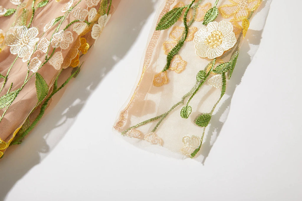 Elegante Geborduurde Fishtail Jurk met 3D Bloemen voor Dames