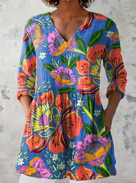 Lange Blouse met V-Hals