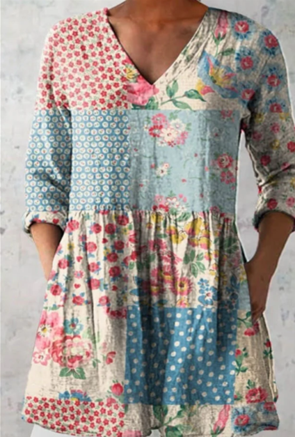 Lange Blouse met V-Hals
