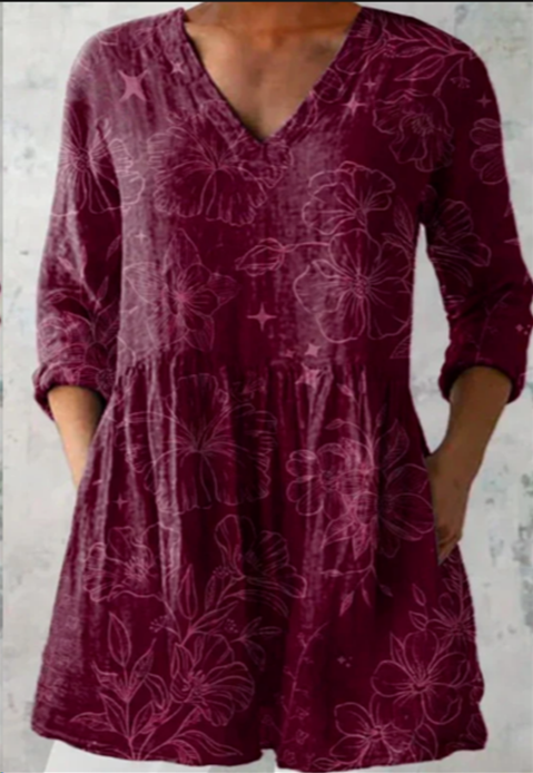 Lange Blouse met V-Hals