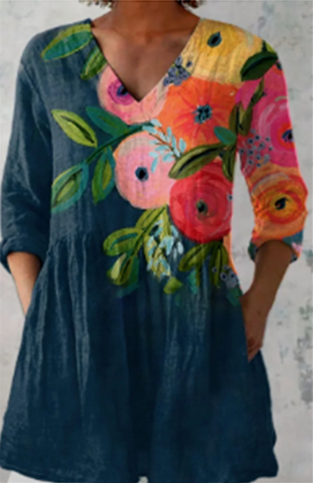 Lange Blouse met V-Hals