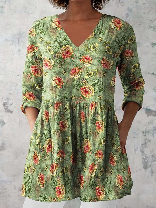 Lange Blouse met V-Hals