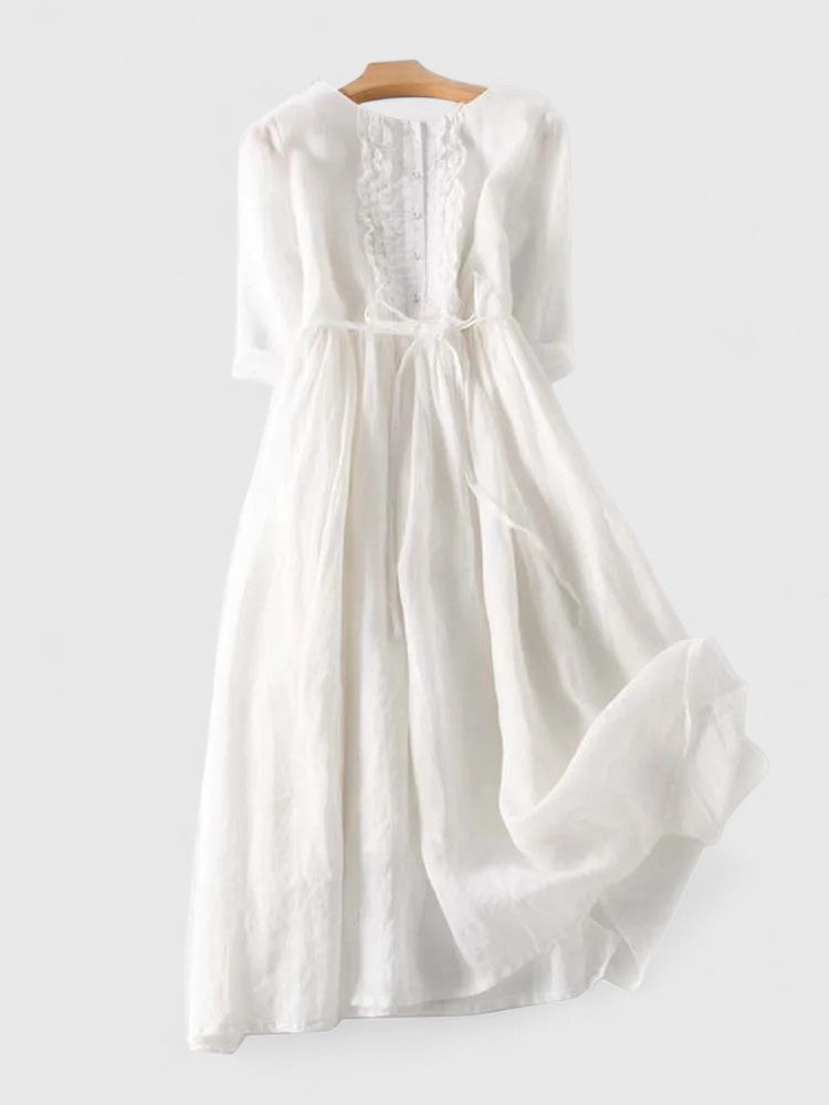 Dames Elegante Soepelvallende Lente Midi Jurk
