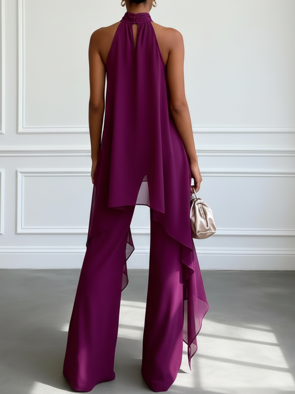 Wells & Monroe Charleston Halter Mouwloze Top en Broek Set