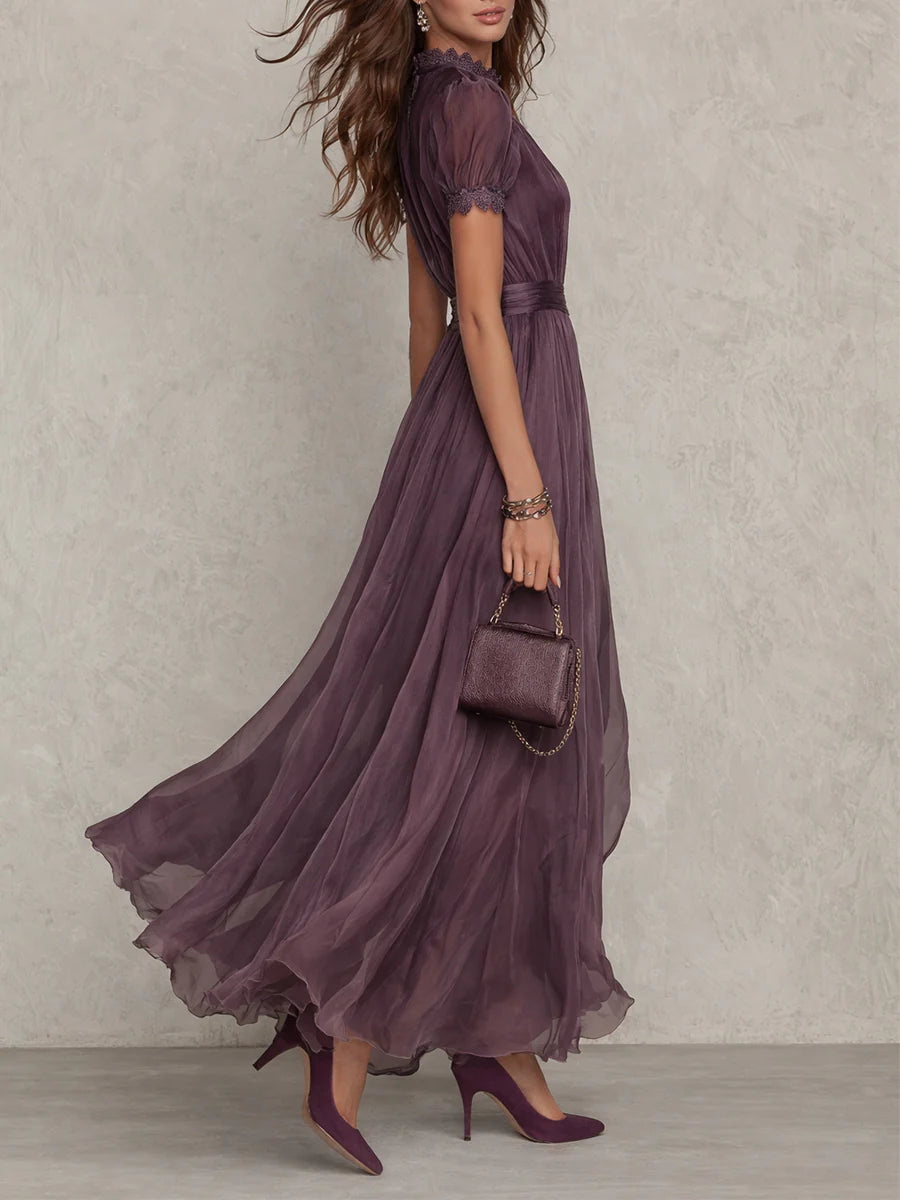 Wells & Monroe Charleston Maxi Jurk met Keyhole Halslijn en Kant