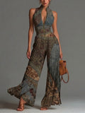 Wells & Monroe Charleston Bohemian Etnische Print Wijde Jumpsuit