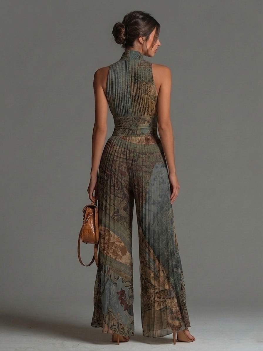 Wells & Monroe Charleston Bohemian Etnische Print Wijde Jumpsuit