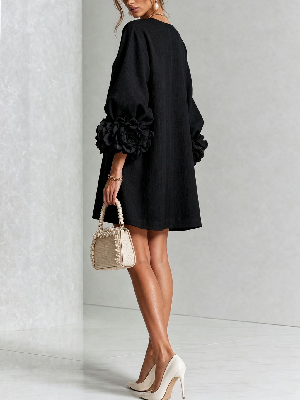 Florence Bloemen Mini-Jurk met Knoopsluiting