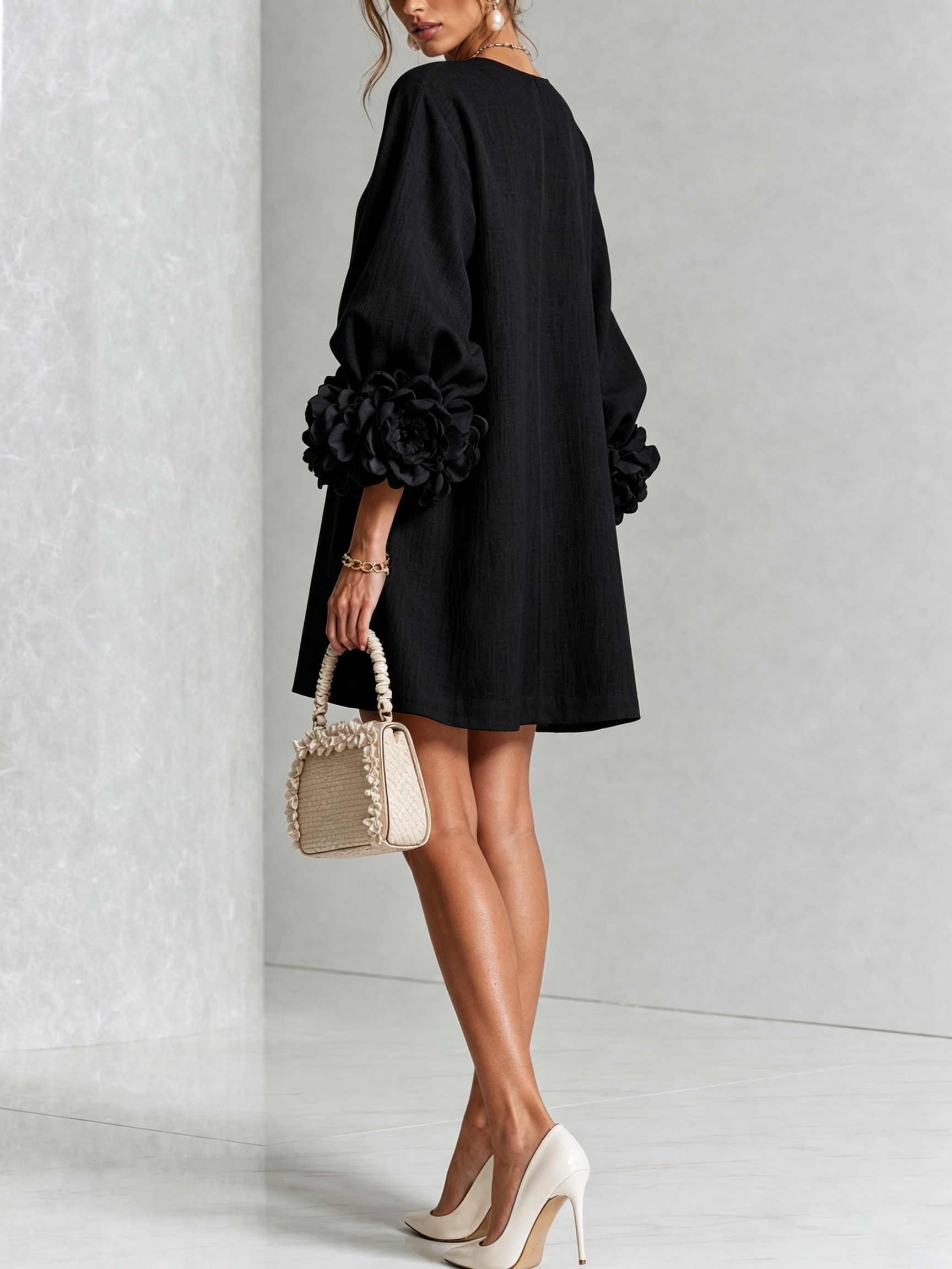 Florence Bloemen Mini-Jurk met Knoopsluiting