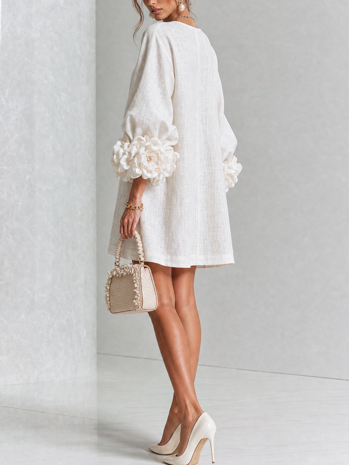 Florence Bloemen Mini-Jurk met Knoopsluiting