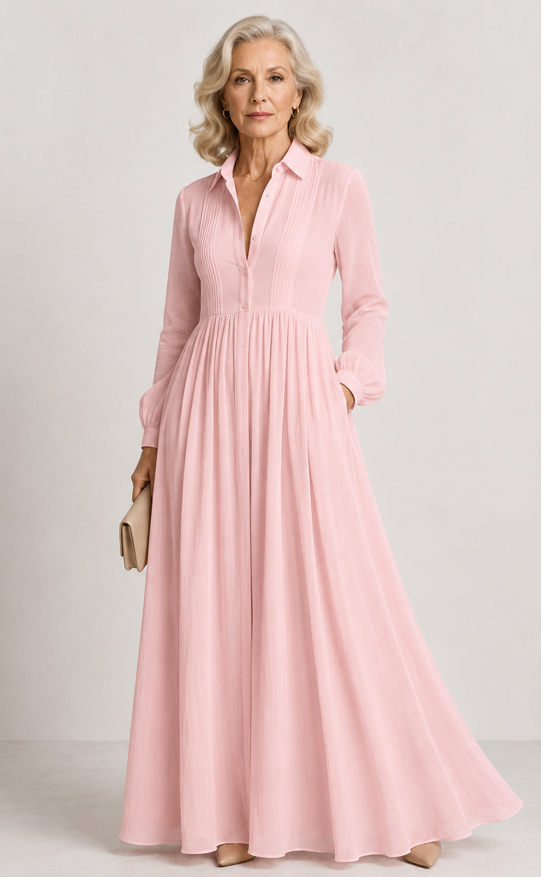 Dames Elegante Soepelvallende Maxi Jurk