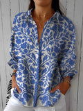 Maya & Kai Orchard Frederikke Blouse Blue Garden Print Multicolor