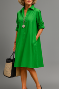 Riley Elegante Midi Jurk in Groen voor Dames