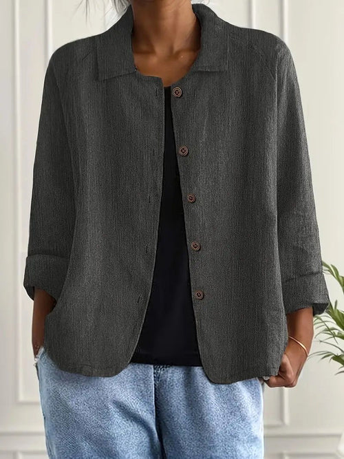 Chloe Dames Longsleeve Lichtgewicht Basic Top in Donkergrijs