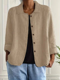 Stella Klassieke Lichtgewicht Top met Lange Mouwen, Khaki