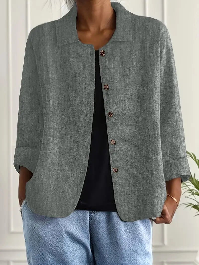 Riley Dames Klassieke Lichtgewicht Longsleeve Top, Grijs