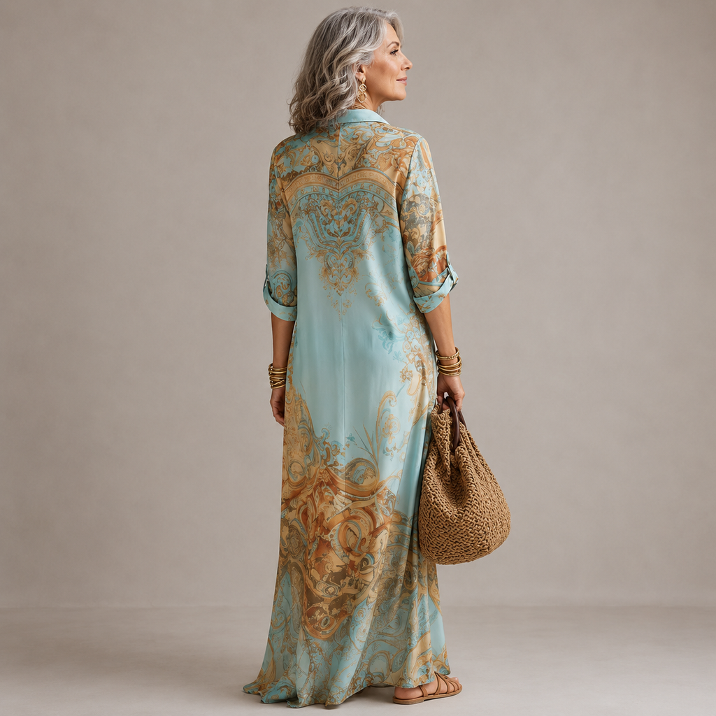 Dames Elegante Luchtige Maxi Jurk met Print