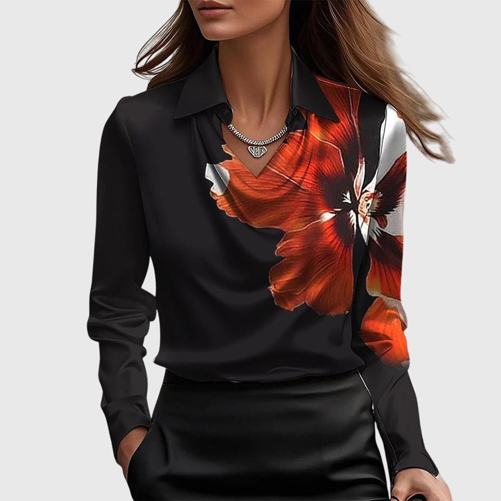 Women's Elegant Flowy Pleated Blouse