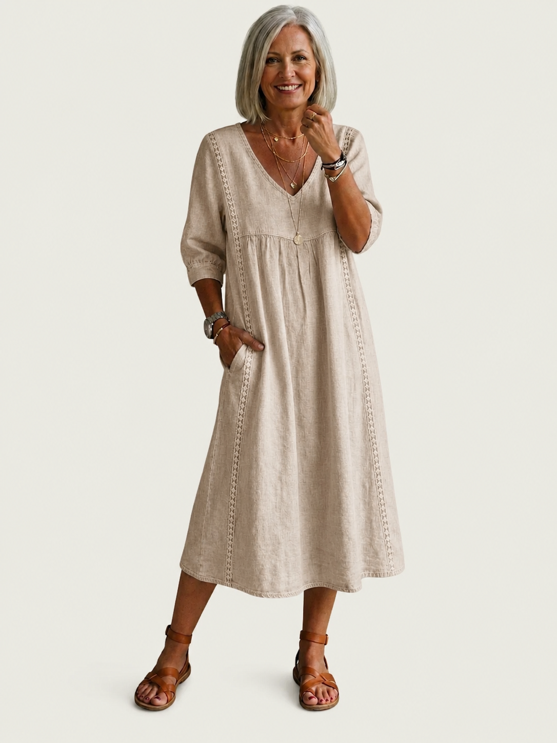 Dames Elegante A-Lijn Maxi Jurk
