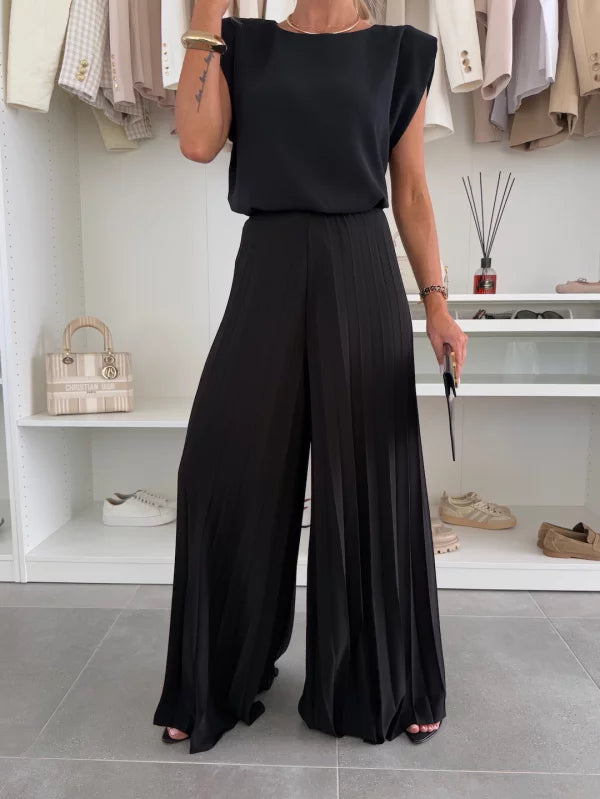 Elegante Set van Viscose met Plissé Afwerking