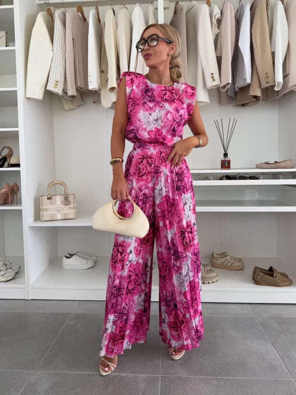 Elegante Set van Viscose met Plissé Afwerking