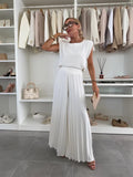 Elegante Set van Viscose met Plissé Afwerking