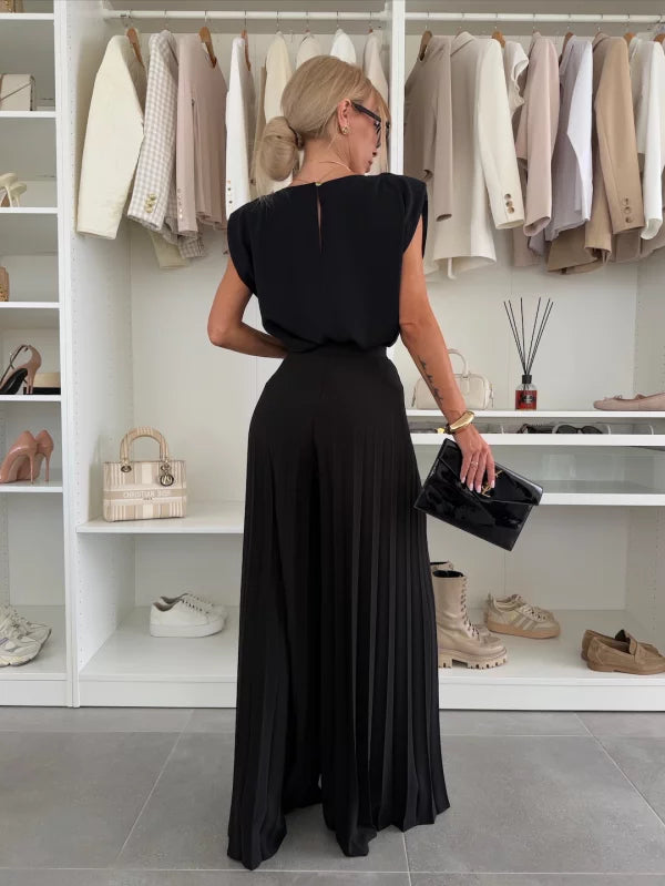 Elegante Set van Viscose met Plissé Afwerking