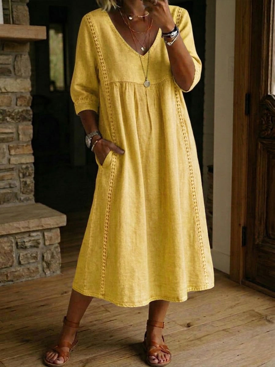 Ellis Ford Martha Maxi Jurk Patchwork Kant Dames