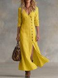 Wells and Mercer Elara Maxi-jurk met Knoopsluiting