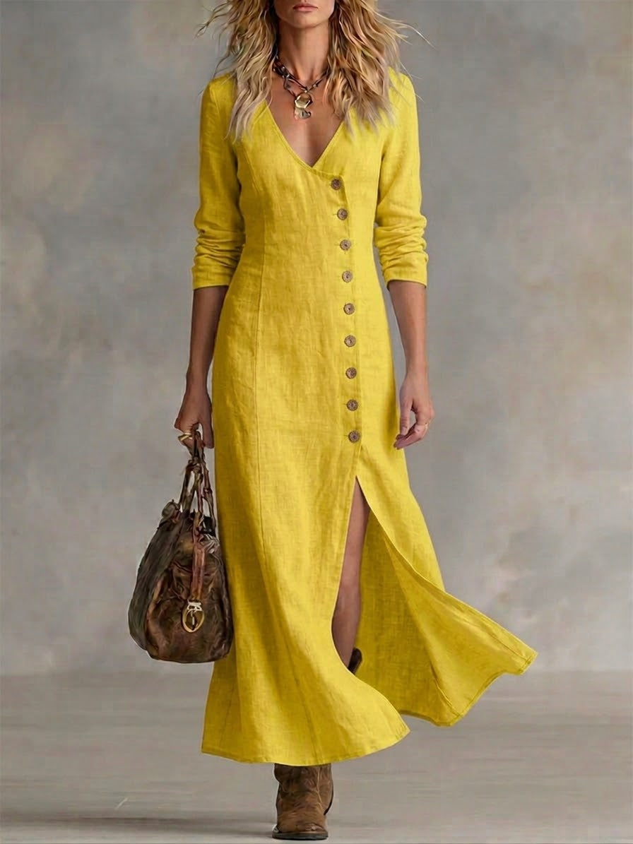 Wells and Mercer Elara Maxi-jurk met Knoopsluiting