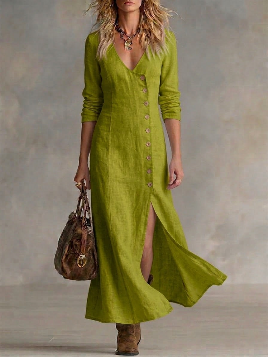Wells and Mercer Elara Maxi-jurk met Knoopsluiting